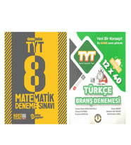 Metin TYT Matematik 8 Deneme ve Süre Türkçe 12 x 40 Branş Denemesi Seti 2 Kitap