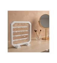 Modern Beyaz Küpe Standı, Takı Düzenleyici, Takı Standı , Kolye askısı , 4 bölmeli Organizer