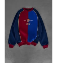 OVERSIZE BARCA BORDO MAVİ SWEATSHIRT - MES QUE UN CLUB BARCELONA SWEAT
