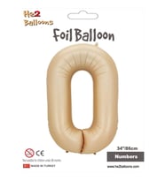 0 Rakam Karamel Folyo Balon 34"