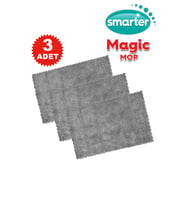 SMARTER MAGIC YEDEK MOP 3 ADET PASPAS TEMİZLİK SETİ MANDALLI YER YÜZEY TEMİZLİK HAVLUSU BEZİ UYUMLU