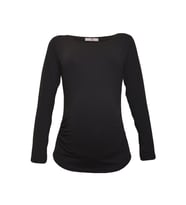 LuvmaBelly 2301-2309 Pamuklu Uzun Kollu Hamile T-Shirt (Siyah)