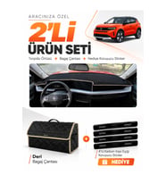e-biz OPEL FRON-TERA (2025-SONRASI) Uyumlu Torpido Örtüsü + Deri Bagaj Çantası - Siyah-Bej - OP025