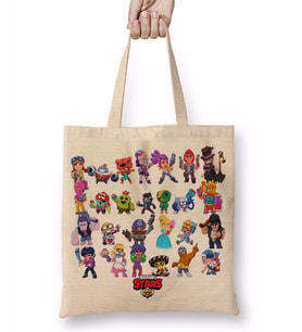 Brawl Stars Karakterler Bez Çanta Uzun Saplı