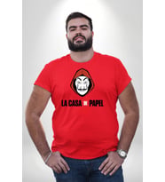 La Casa De Papel Kırmızı Büyük Beden Erkek Kadın Unisex Basic Ön Baskılı Tişört