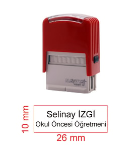 KAŞECİNİZ İSİM ÜNVAN KAŞESİ - MATUYA 10 - KIRMIZI MAKİNE - SİYAH MÜREKKEP