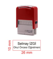 KAŞECİNİZ İSİM ÜNVAN KAŞESİ - MATUYA 10 - KIRMIZI MAKİNE - SİYAH MÜREKKEP