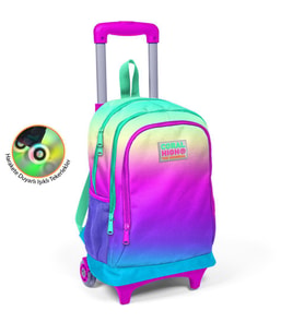 Coral High Kids Renk Geçişli Üç Bölmeli Işıklı Tekerlekli Çekçekli Okul Sırt Çantası 23910