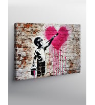 Kanvas Tablo Grafiti İle Balon Çocuk