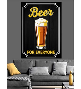Bira Bardağı Bar Posteri Dekoratif Kanvas - Mdf Ahşap Tablo