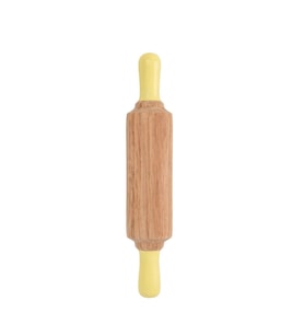 Doğal Ahşap Merdane - Pastel Sarı