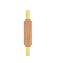 Doğal Ahşap Merdane - Pastel Sarı