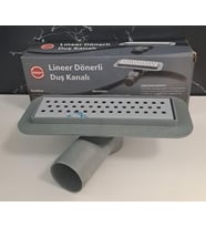 DUŞ KANALI ETEKLİ 20cm X Ø50 DÖNERLİ - EKO (Gri)
