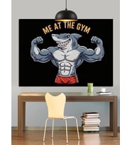 ME AT THE GYM Yazısı Dekoratif Kanvas - Mdf Ahşap Tablo