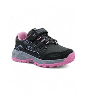 Khayt RunTrail Su ve Soğuk Dayanıklı Kaymaz Taban Kışlık Unisex Çocuk Spor Ayakkabı (Füme - Pembe)