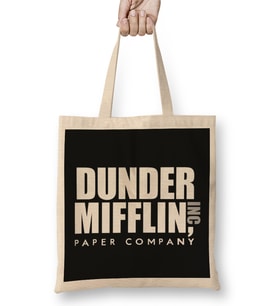 The Office Dunder Mifflin 01 Bez Çanta Uzun Saplı