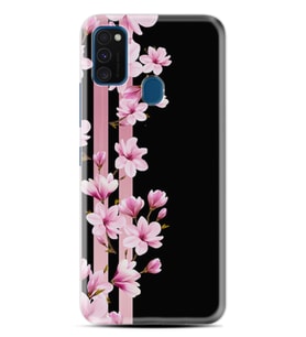 Samsung M21 M22 M23 M30 M31S M32 Kılıf Desenli Silikon Pink Flowers 3 1393