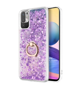 Microsonic Xiaomi Redmi Note 10 5G Kılıf Glitter Liquid Holder Mor