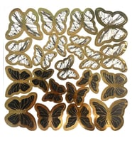 Siyah Gold Varaklı Kelebek Pasta Dekor Süs 42 Adet
