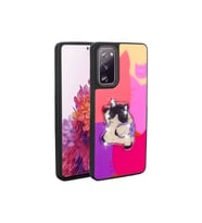 Samsung Galaxy S20 FE Uyumlu Kılıf Parlayan Kabartmalı İkonik Figürlü Zore Amas Silikon Kapak (Mor)