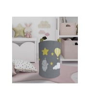 MEKTA HOME BEBEK VE ÇOCUK ODASI Fil Yıldız ve Uçan Balon Desenli Oyuncak Sepeti