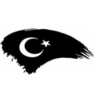 Usta Türk Bayrağı Araba Oto Motosiklet Karavan 4x4 Sticker 00786 Siyah 40x20 Cm