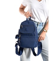 Kadın Sırt Çantası Kapaklı Model 30*25 Cm Hafif Klinkır Kumaş Spor Çantası Günlük Bayan Çantası (Lacivert)