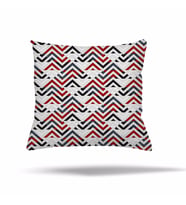 Geometrik Karo Zigzak Kilim Desen Gizli Fermuarlı Yastık Kılıfı Kırlent Kılıfı Koltuk Yastık Kılıfı  (Gri-Kırmızı)