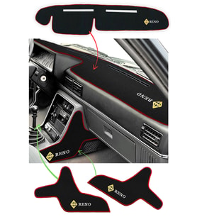 Renault Broadway R9 R11 Uyumlu Elmas Logolu Torpido Kaplama & Vites Konsol Yan Koruma Halısı Seti