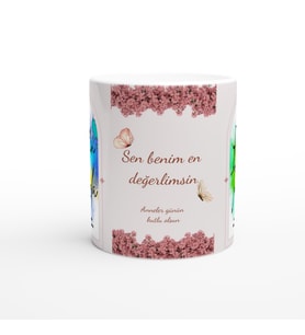 Sen Benim En Değerlimsin Baskılı Kupa Bardak