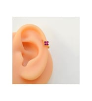 Fuşya Renk Çiçek Halka Piercing Helix Kıkırdak Forward Helix Piercing (Çok Renkli)