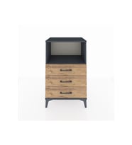 Hyperion Komodin Tek Raflı 3 Çekmeceli 60x44x96 Antrasit-Çam