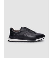 Hakiki Deri Siyah Bağcıklı Erkek Sneaker