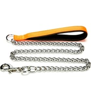 Doggie Konforlu Dokumadan El Yapımı Zincirli Köpek Gezdirme Kayışı 3,5x110cm - Orange