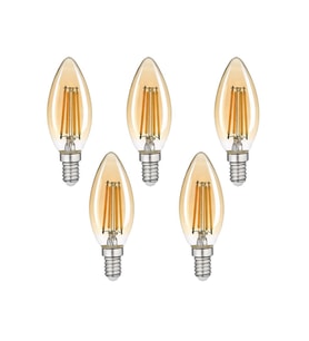 4W Rustik Ampul 2700K (Amber Işık) E14 Duy - 5 ADET (Sarı)