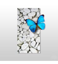 3D Mavi Kelebek Kanvas Tablo 80X40 (Karışık)