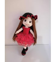 Şapkalı Kız Bebek Amigurumi Organik Oyuncak