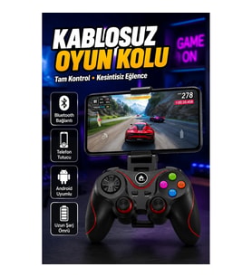 Bluetooth Kablosuz Gamepad – Android, TV ve Bilgisayar Uyumlu Oyun Kolu