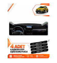 DACIA SANDERO (2022-2026) EKRANLI Uyumlu Ön Torpido Koruma Kılıfı Halısı - Siyah