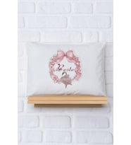 Pia Baby Premium %100 Pamuk İsme Özel Kız Bebek Yastık Kılıfı 35*45 cm 5025-12