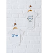 Pia Baby Premium %100 Pamuk İsme Özel Organik Baskılı İkili Set Çıtçıtlı Bebek Body Zıbın Modelleri 5019-17 (Ekru)