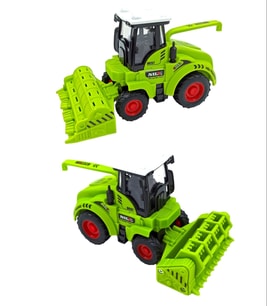 Oyuncak Tarım Aracları Traktör Biçerdöver Sürtmeli Oyuncak Tarım Makineleri 2'li Set (Yeşil)