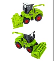 Oyuncak Tarım Aracları Traktör Biçerdöver Sürtmeli Oyuncak Tarım Makineleri 2'li Set (Yeşil)
