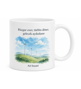 Dünya Rüzgar Türbini Günü Hediye Kupa Doğal Enerjiyi Elektriğe Çevirenlere Bardak