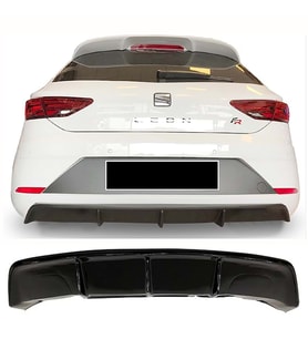 Seat Leon Mk3.5 Custom Difüzör Parlak Siyah Çıkışsız 2017-2020 Arka-difizör-bodykit-ek-karlık