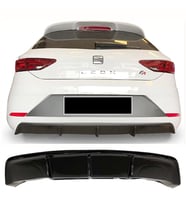 Seat Leon Mk3.5 Custom Difüzör Parlak Siyah Çıkışsız 2017-2020 Arka-difizör-bodykit-ek-karlık