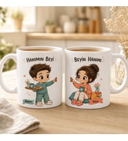 Kişiye Özel Hanımın Beyi – Beyin Hanımı İsimli İkili Kupa Seti