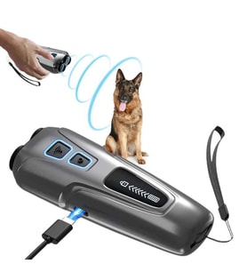 Ultrasonik Kedi Köpek Kovucu Köpek Eğitici Cihaz LED Flaşlı Şarjlı Taşınabilir Hayvan Uzaklaştırıcı