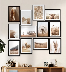 Çerçeve Görünümlü Mdf Tablo Seti Soyut İskandinav Minimalist 12 Parça
