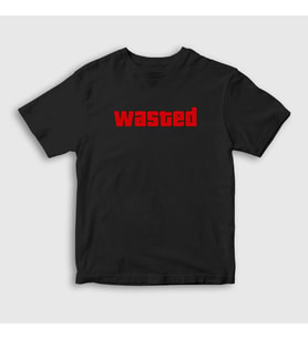 Presmono Unisex Çocuk Siyah Wasted Gta Grand Theft Auto T-Shirt 472977tt